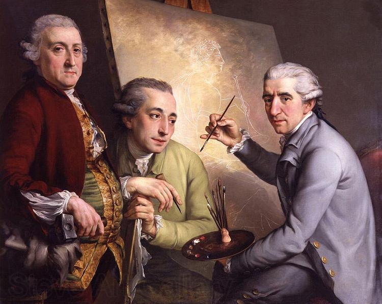 unknow artist Portrait of Agostino Carlini; Francesco Bartolozzi; Giovanni Battista Cipriani France oil painting art